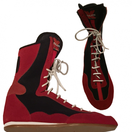 Athlete-X Boxing Boots Leather *Red/Black Mesh